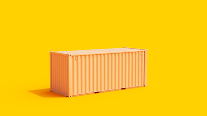 Cargo Container Trade Classic Yellow Flesh Tones Yellow Background 3D Illustration