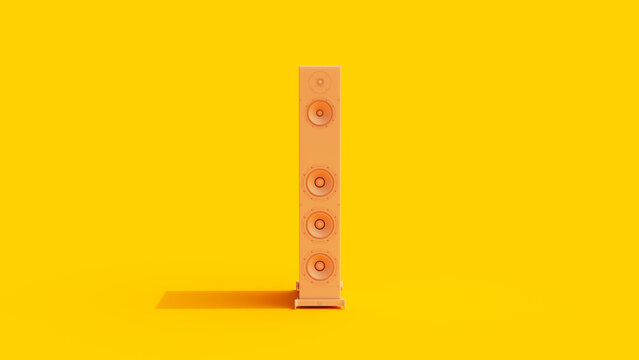 Speaker Music Yellow Flesh Tones Minimalist 3D Illustration