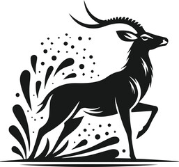 Antelope vector black silhouette