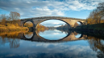 Clyde Arch, Glasgow, Iconic Landmark Bridge Spanning the River Clyde in Urban Landscape -