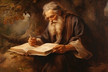Fototapeta premium Bible painting art man.