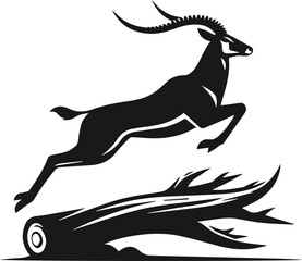 Antelope vector black silhouette