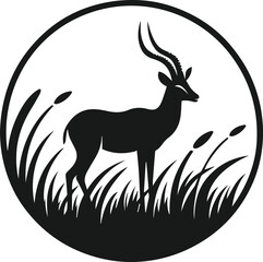 Antelope vector black silhouette