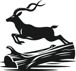 Antelope vector black silhouette © MstSumi
