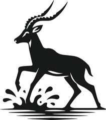 Antelope vector black silhouette