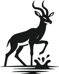 Antelope vector black silhouette