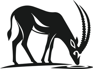 Antelope vector black silhouette