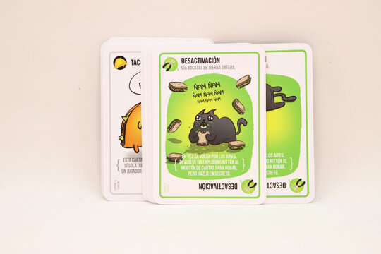 
Exploding Kittens card game with isolated white background