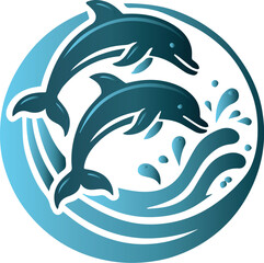 dolphin logo, dolphin vector illustration, marine related logo