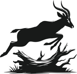 Antelope vector black silhouette
