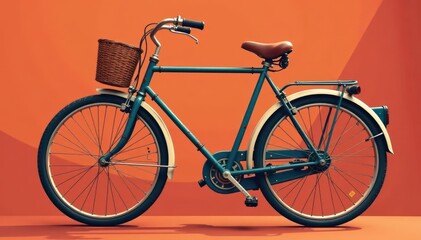 Fototapeta premium Stylish vector illustrations of antique bicycles with retro details , old bicycle, graphic design