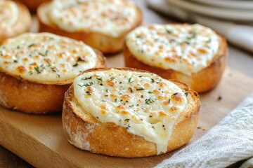 Indulgent melting gourmet cheese on crispy bread kitchen setting food photography cozy atmosphere close-up culinary delight