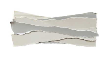 Torn Paper Layers on Transparent Background for Texture and Art