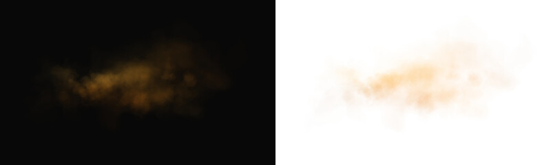 Misty Dust Cloud PNG Light smoky texture with orange glow for design and visual effects.