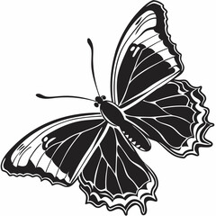 butterfly silhouette black vector