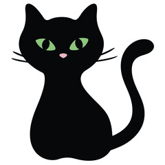 black cat on white background