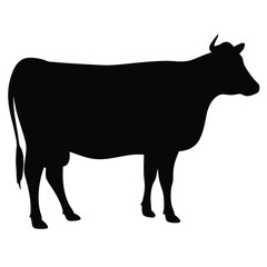 black silhouette of a cow