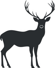 Obraz premium Deer silhouette illustration for nature-themed designs and wildlife projects.