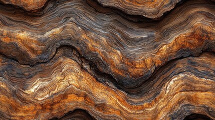 Detailed Macro of Hand-Carved Wooden Surface with Textured Patterns