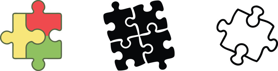 Colorful Puzzle Pieces Solution, Unity, Teamwork, Connection, Collaboration