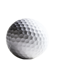 Golf Ball on Minimalistic White Background Highlighting Texture and Shadows