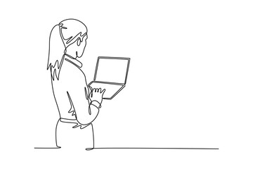 Black Ash. Technology in business concept. Single line draw design. Vector graphic illustration