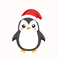 penguin with santa hat