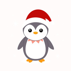 penguin with santa hat
