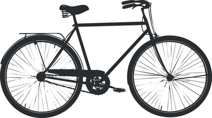 Vintage bicycle silhouette vector illustration for retro design and transportation themes.