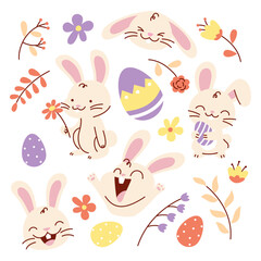 vector set of easter elements