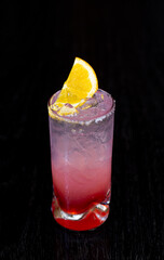 cocktail with ice and lemon