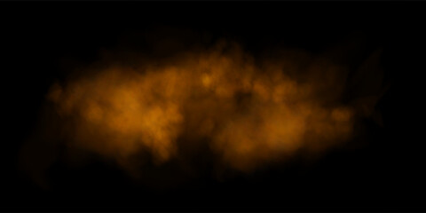 Realistic smoke cloud, soft floating fog or dust effect on a black background