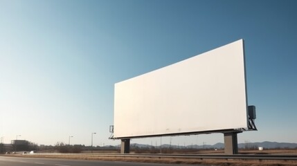 Large empty billboard against a clear sky.