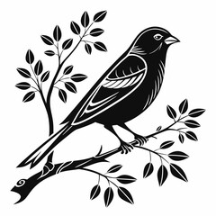 Canary black silhouette icon vector