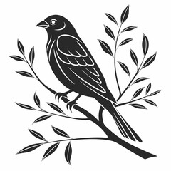 Canary black silhouette icon vector
