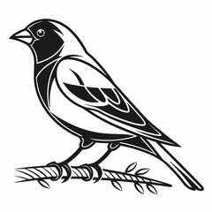 Canary black silhouette icon vector