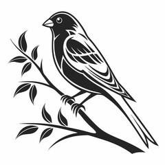 Canary black silhouette icon vector