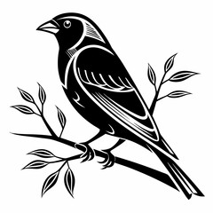 Canary black silhouette icon vector