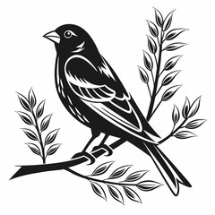 Canary black silhouette icon vector