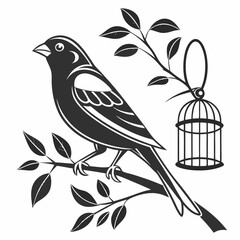 Canary black silhouette icon vector