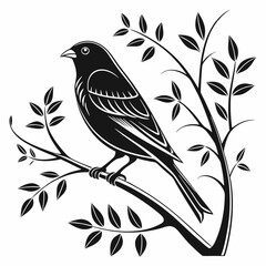 Canary black silhouette icon vector