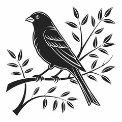 Canary black silhouette icon vector