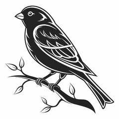 Canary black silhouette icon vector