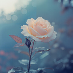 A rose is in the garden.