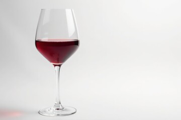 A glass of red wine against a bright white backdrop, wine tasting, grapes, wine list