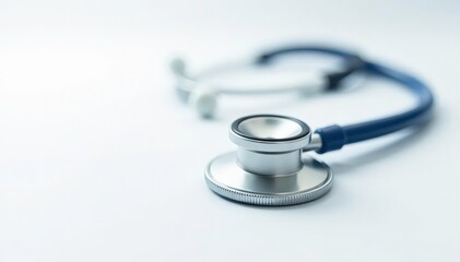 A single stethoscope on white background, veterinary context implied , check, examination, background