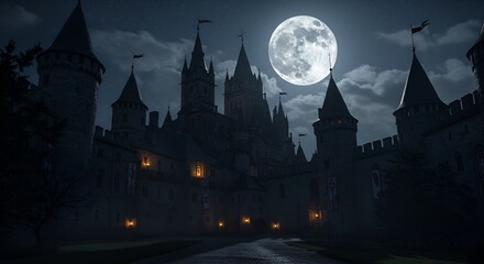 Obraz premium castle in the night vector