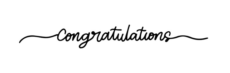Congratulations Lettering Typography on Transparent Background 