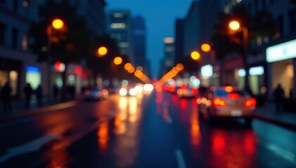 Abstract late-night city lights, blurred streaks , aesthetic, background, late