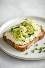 Bread with cheese and zucchini